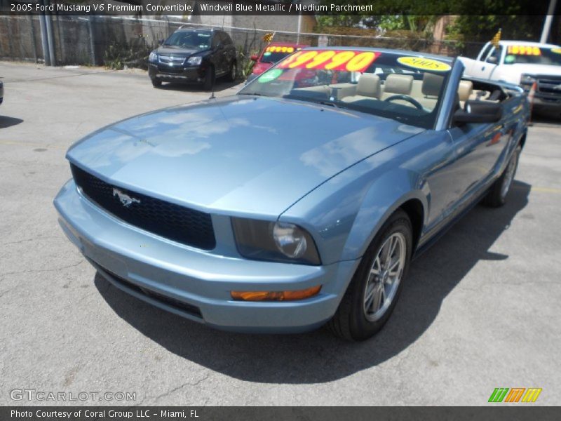 Windveil Blue Metallic / Medium Parchment 2005 Ford Mustang V6 Premium Convertible