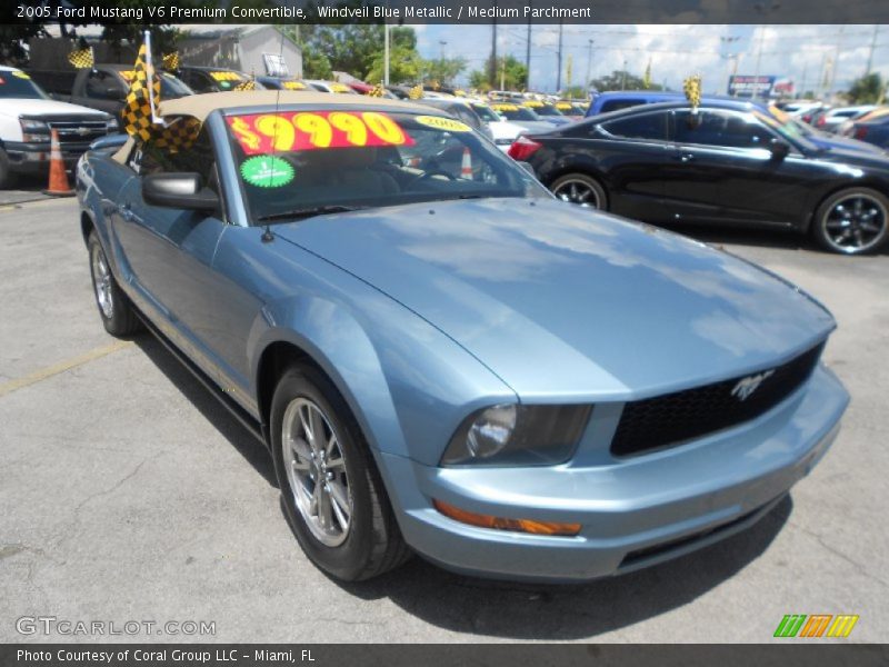 Windveil Blue Metallic / Medium Parchment 2005 Ford Mustang V6 Premium Convertible