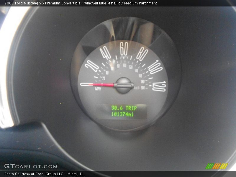 Windveil Blue Metallic / Medium Parchment 2005 Ford Mustang V6 Premium Convertible