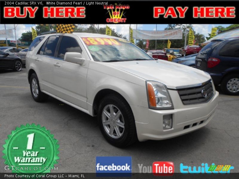 White Diamond Pearl / Light Neutral 2004 Cadillac SRX V6