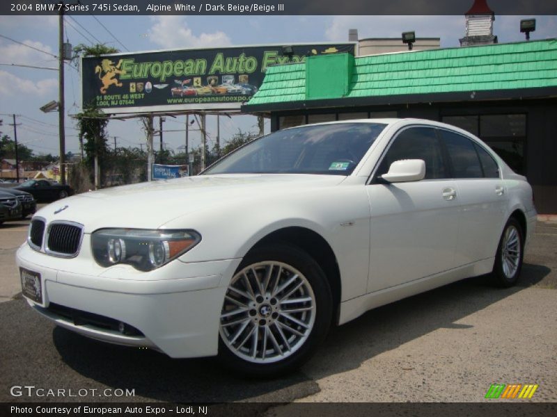 Alpine White / Dark Beige/Beige III 2004 BMW 7 Series 745i Sedan