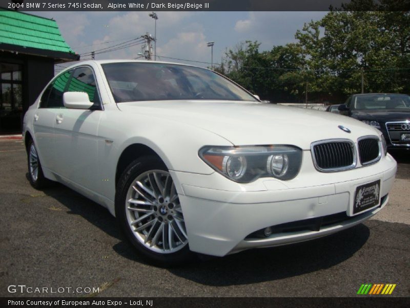 Alpine White / Dark Beige/Beige III 2004 BMW 7 Series 745i Sedan