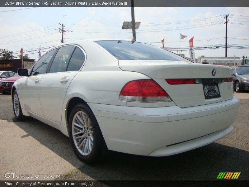 Alpine White / Dark Beige/Beige III 2004 BMW 7 Series 745i Sedan