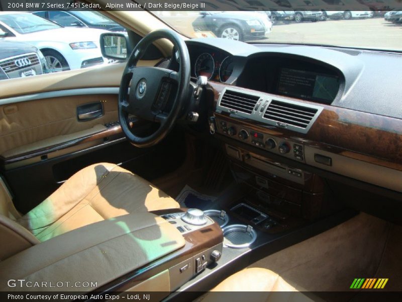 Alpine White / Dark Beige/Beige III 2004 BMW 7 Series 745i Sedan