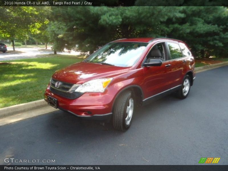 Tango Red Pearl / Gray 2010 Honda CR-V LX AWD