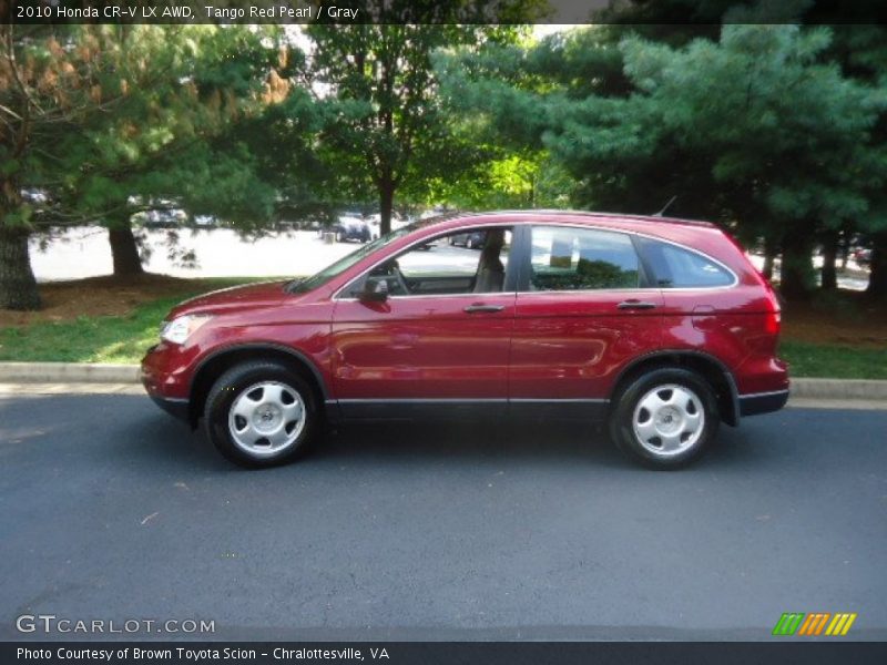 Tango Red Pearl / Gray 2010 Honda CR-V LX AWD