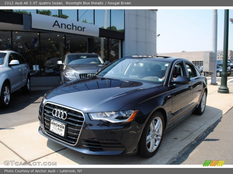 Moonlight Blue Metallic / Nougat Brown 2012 Audi A6 3.0T quattro Sedan
