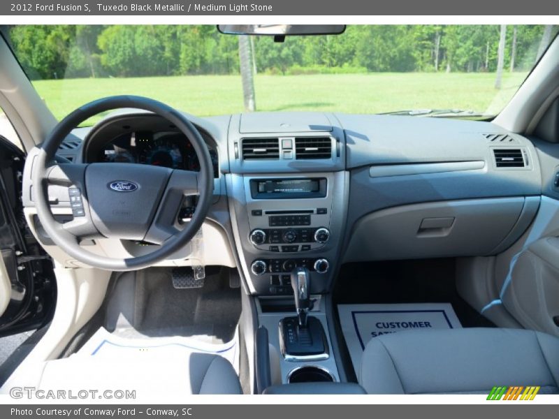 Tuxedo Black Metallic / Medium Light Stone 2012 Ford Fusion S