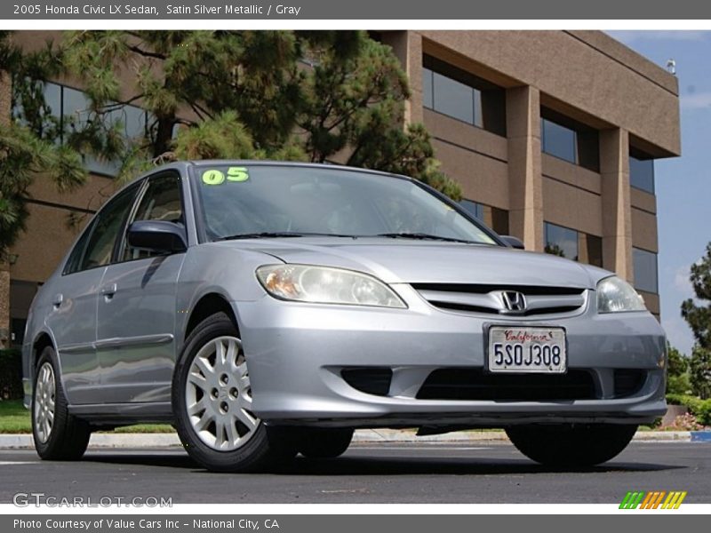 Satin Silver Metallic / Gray 2005 Honda Civic LX Sedan