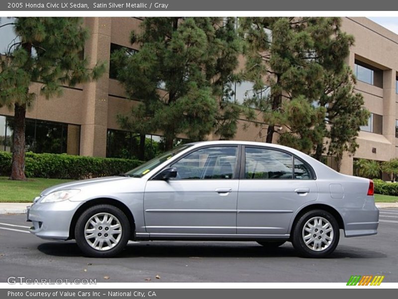 Satin Silver Metallic / Gray 2005 Honda Civic LX Sedan