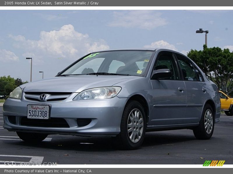 Satin Silver Metallic / Gray 2005 Honda Civic LX Sedan