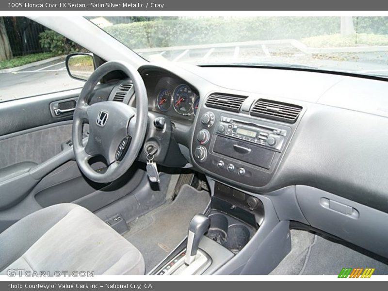 Satin Silver Metallic / Gray 2005 Honda Civic LX Sedan