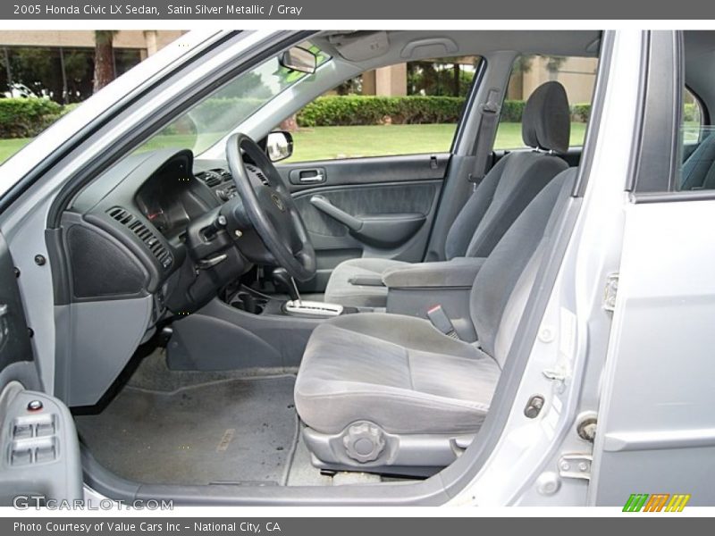 Satin Silver Metallic / Gray 2005 Honda Civic LX Sedan
