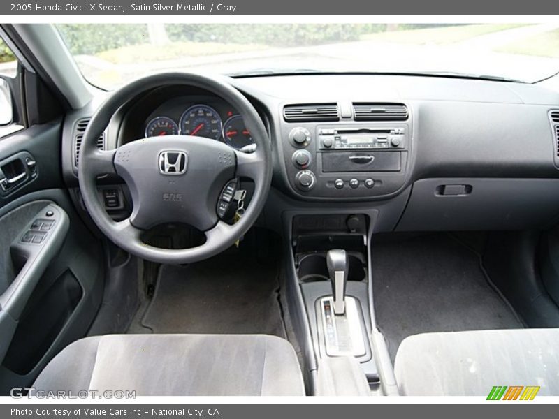 Satin Silver Metallic / Gray 2005 Honda Civic LX Sedan