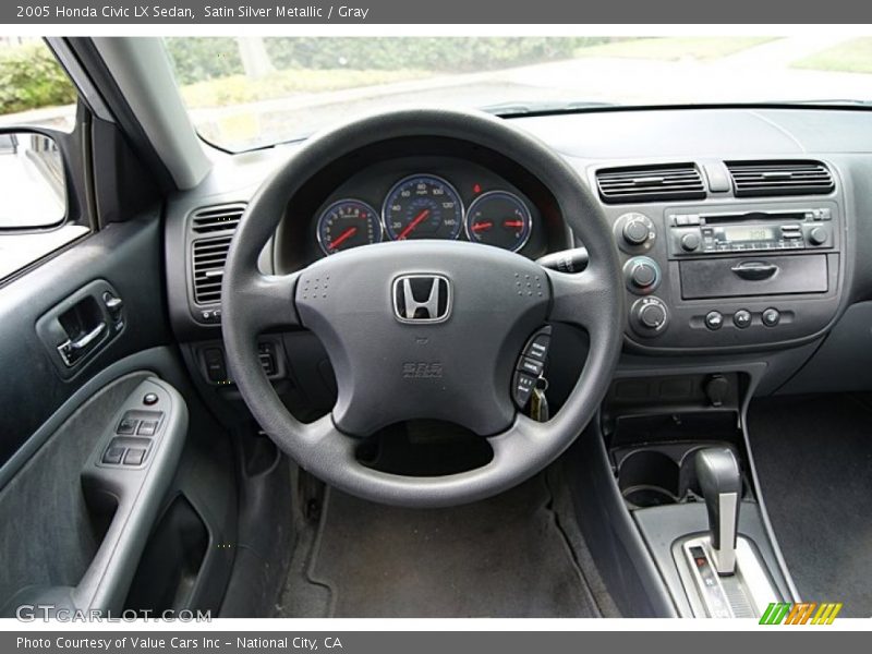 Satin Silver Metallic / Gray 2005 Honda Civic LX Sedan
