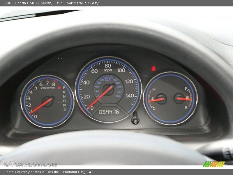 Satin Silver Metallic / Gray 2005 Honda Civic LX Sedan