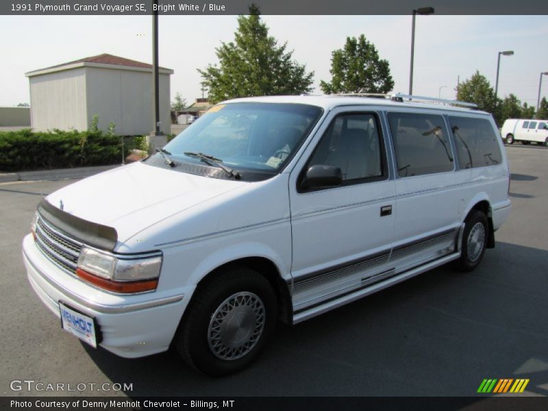 Bright White / Blue 1991 Plymouth Grand Voyager SE