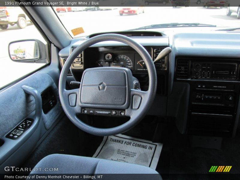 Bright White / Blue 1991 Plymouth Grand Voyager SE