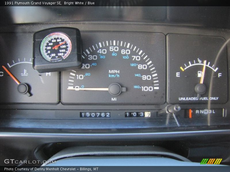 Bright White / Blue 1991 Plymouth Grand Voyager SE