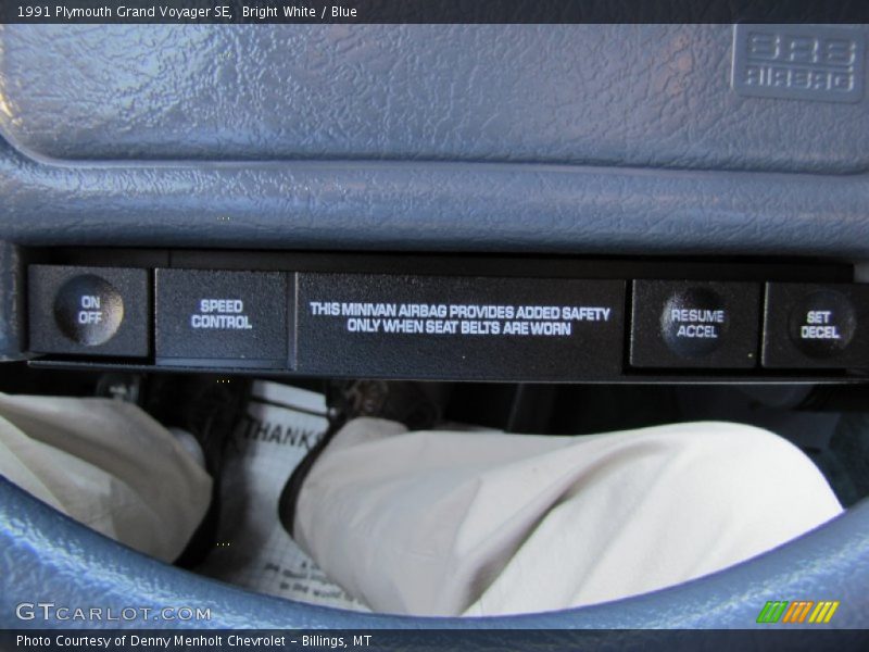 Bright White / Blue 1991 Plymouth Grand Voyager SE