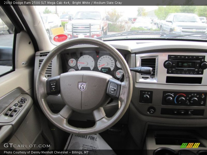 Bright White / Medium Slate Gray 2009 Dodge Ram 2500 SLT Mega Cab 4x4