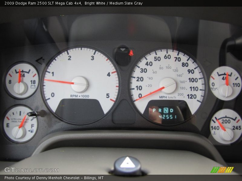 Bright White / Medium Slate Gray 2009 Dodge Ram 2500 SLT Mega Cab 4x4