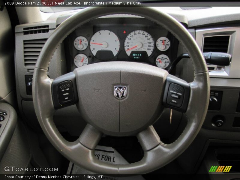 Bright White / Medium Slate Gray 2009 Dodge Ram 2500 SLT Mega Cab 4x4
