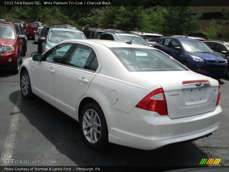 White Platinum Tri-Coat / Charcoal Black 2012 Ford Fusion SEL