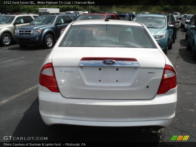 White Platinum Tri-Coat / Charcoal Black 2012 Ford Fusion SEL