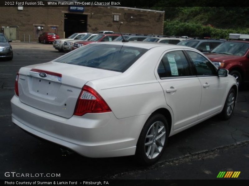 White Platinum Tri-Coat / Charcoal Black 2012 Ford Fusion SEL