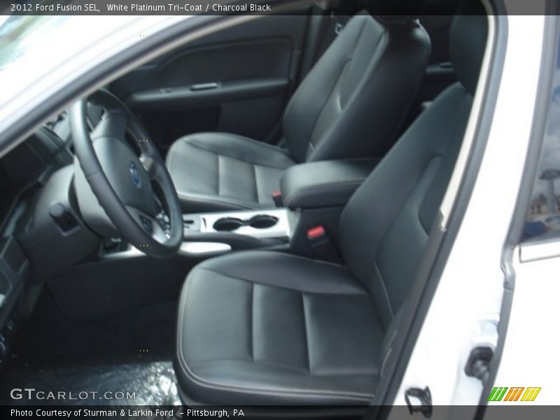 White Platinum Tri-Coat / Charcoal Black 2012 Ford Fusion SEL