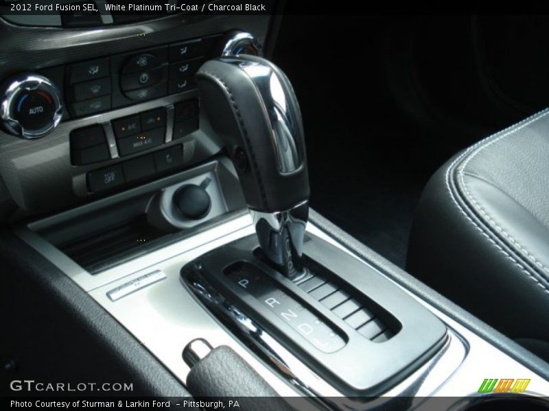 White Platinum Tri-Coat / Charcoal Black 2012 Ford Fusion SEL