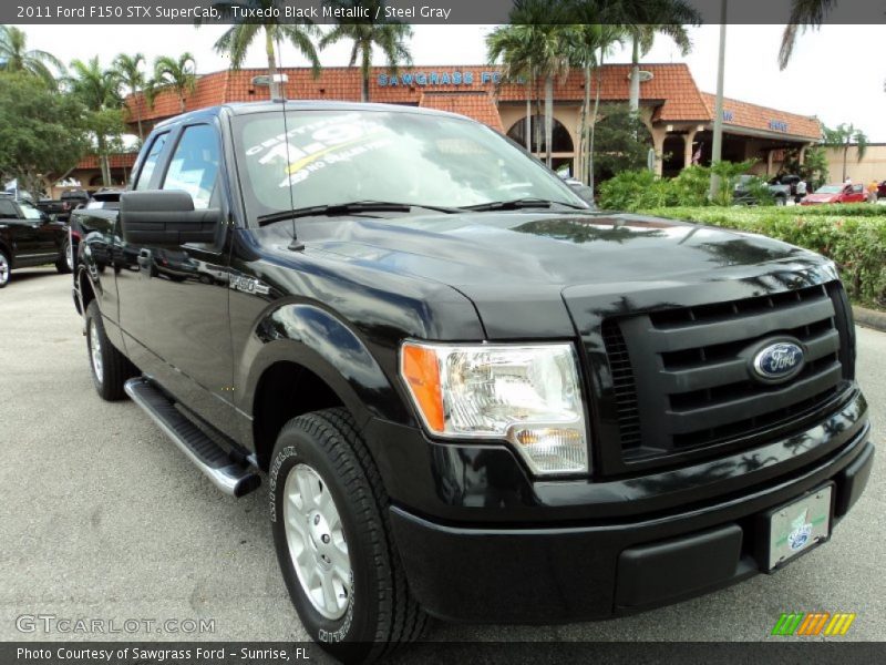 Tuxedo Black Metallic / Steel Gray 2011 Ford F150 STX SuperCab