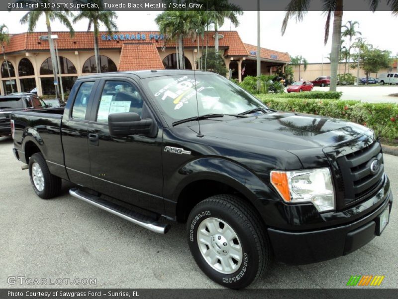 Tuxedo Black Metallic / Steel Gray 2011 Ford F150 STX SuperCab
