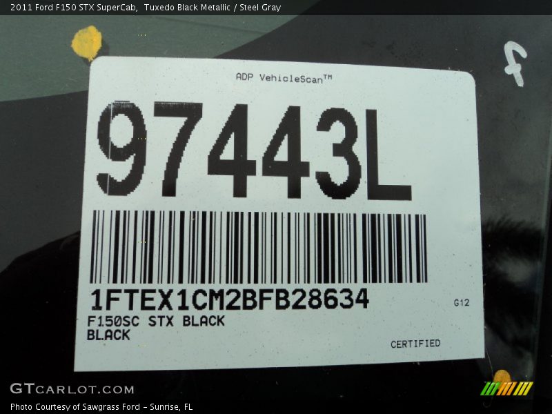 Tuxedo Black Metallic / Steel Gray 2011 Ford F150 STX SuperCab