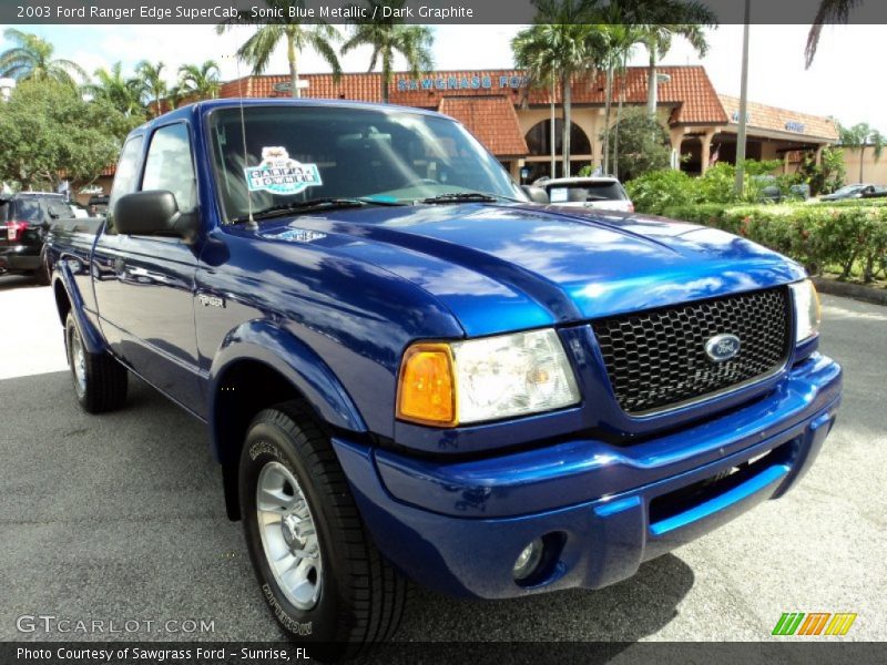 Sonic Blue Metallic / Dark Graphite 2003 Ford Ranger Edge SuperCab