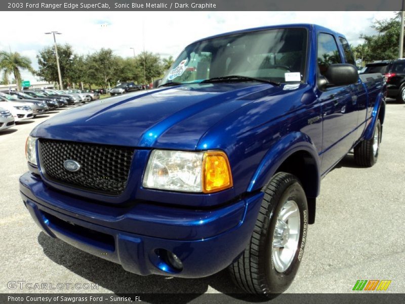 Sonic Blue Metallic / Dark Graphite 2003 Ford Ranger Edge SuperCab