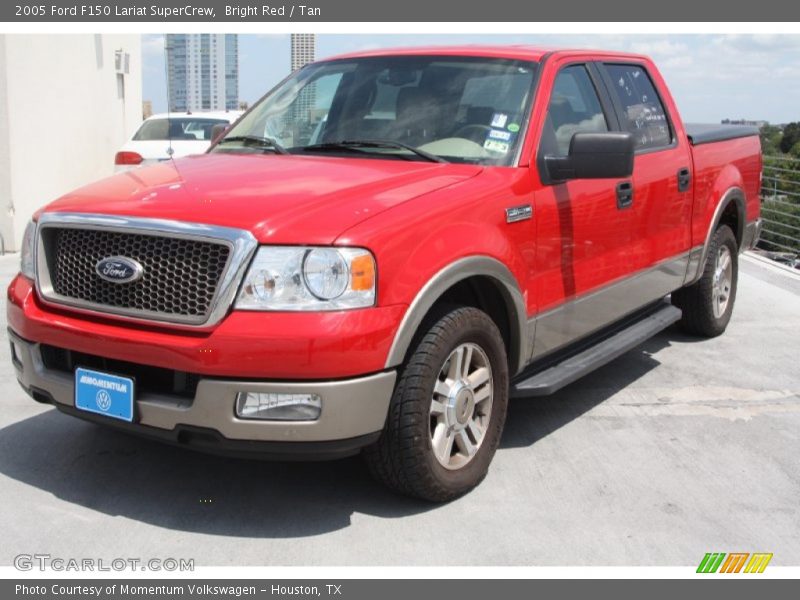 Bright Red / Tan 2005 Ford F150 Lariat SuperCrew