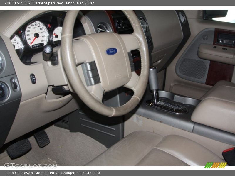 Bright Red / Tan 2005 Ford F150 Lariat SuperCrew