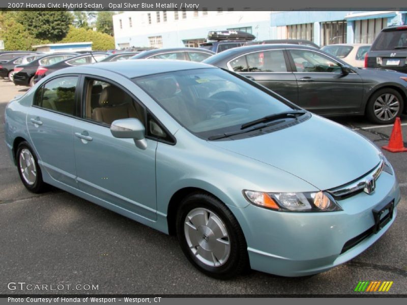 Opal Silver Blue Metallic / Ivory 2007 Honda Civic Hybrid Sedan