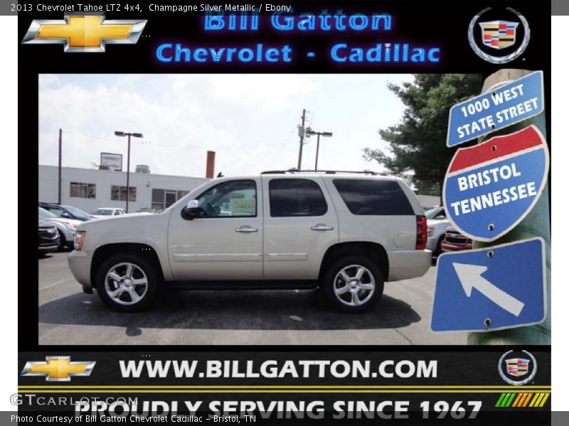 Champagne Silver Metallic / Ebony 2013 Chevrolet Tahoe LTZ 4x4