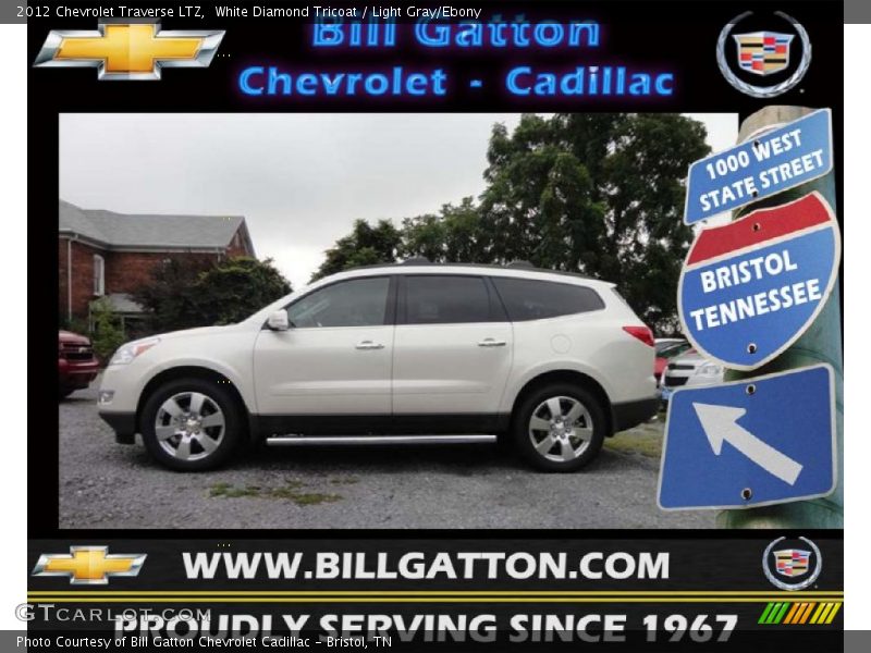White Diamond Tricoat / Light Gray/Ebony 2012 Chevrolet Traverse LTZ