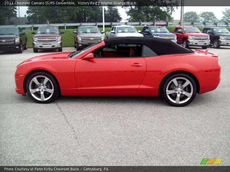 Victory Red / Inferno Orange/Black 2011 Chevrolet Camaro SS/RS Convertible