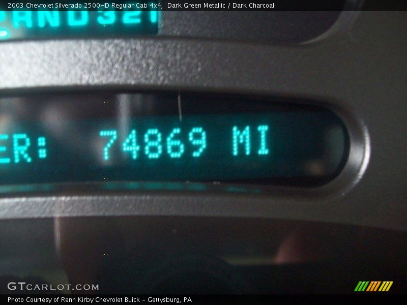 Dark Green Metallic / Dark Charcoal 2003 Chevrolet Silverado 2500HD Regular Cab 4x4