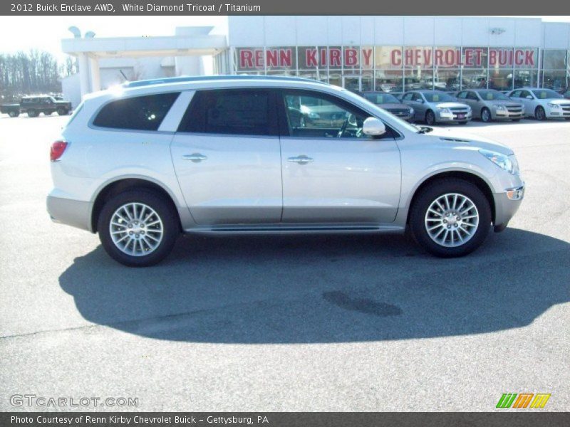 White Diamond Tricoat / Titanium 2012 Buick Enclave AWD