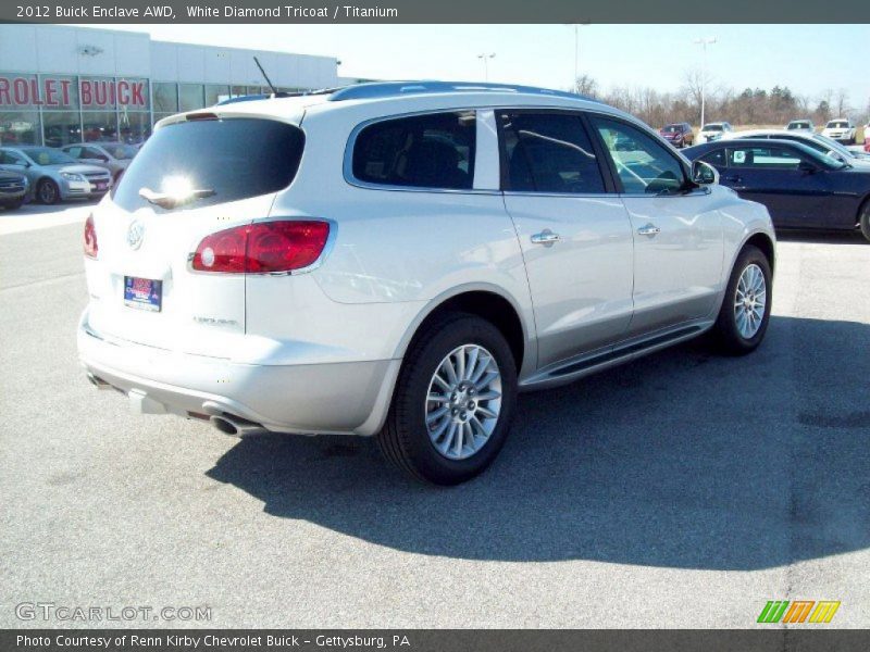 White Diamond Tricoat / Titanium 2012 Buick Enclave AWD