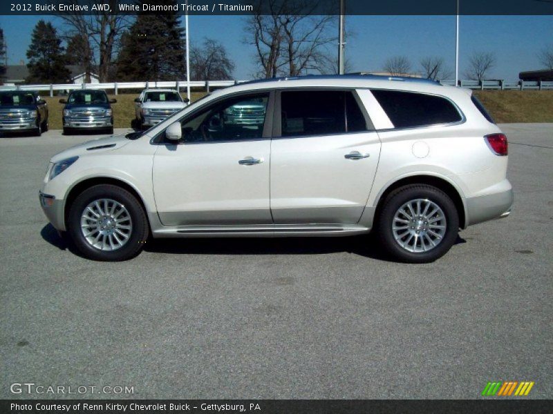 White Diamond Tricoat / Titanium 2012 Buick Enclave AWD