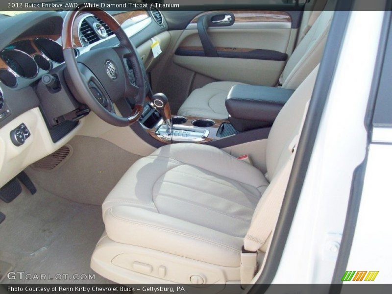 White Diamond Tricoat / Titanium 2012 Buick Enclave AWD