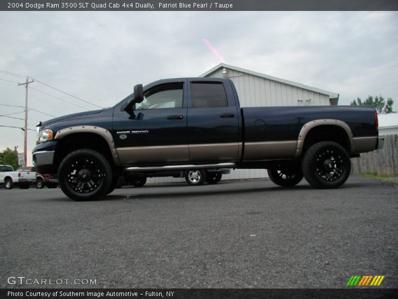 Patriot Blue Pearl / Taupe 2004 Dodge Ram 3500 SLT Quad Cab 4x4 Dually