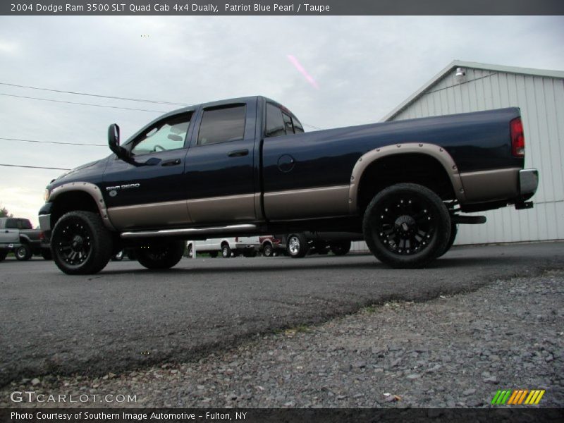 Patriot Blue Pearl / Taupe 2004 Dodge Ram 3500 SLT Quad Cab 4x4 Dually